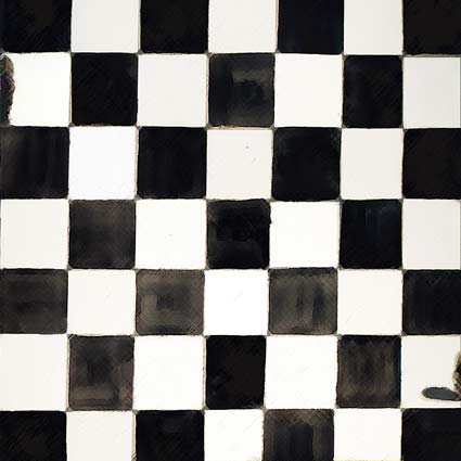 Octavian Rigu "checkmate" is a painting from the vanitas  art serie